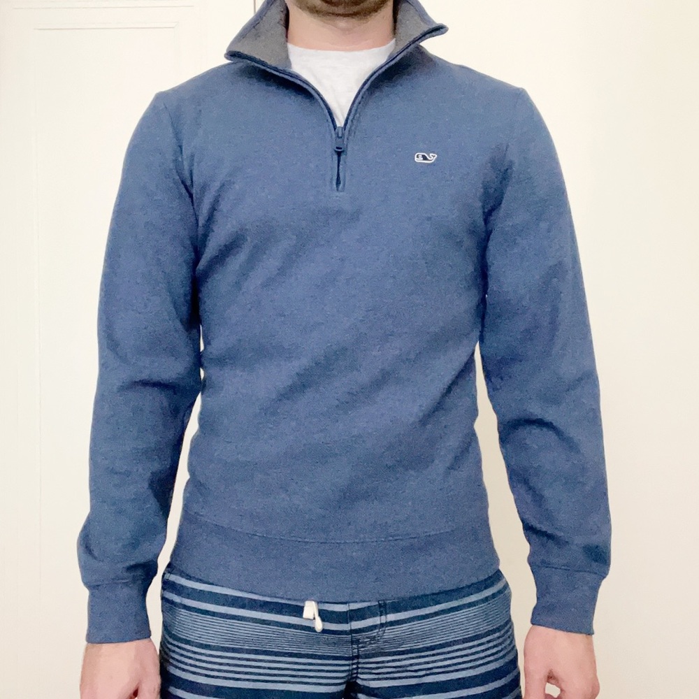 Vineyard Vines Blue Zip Up Sweater